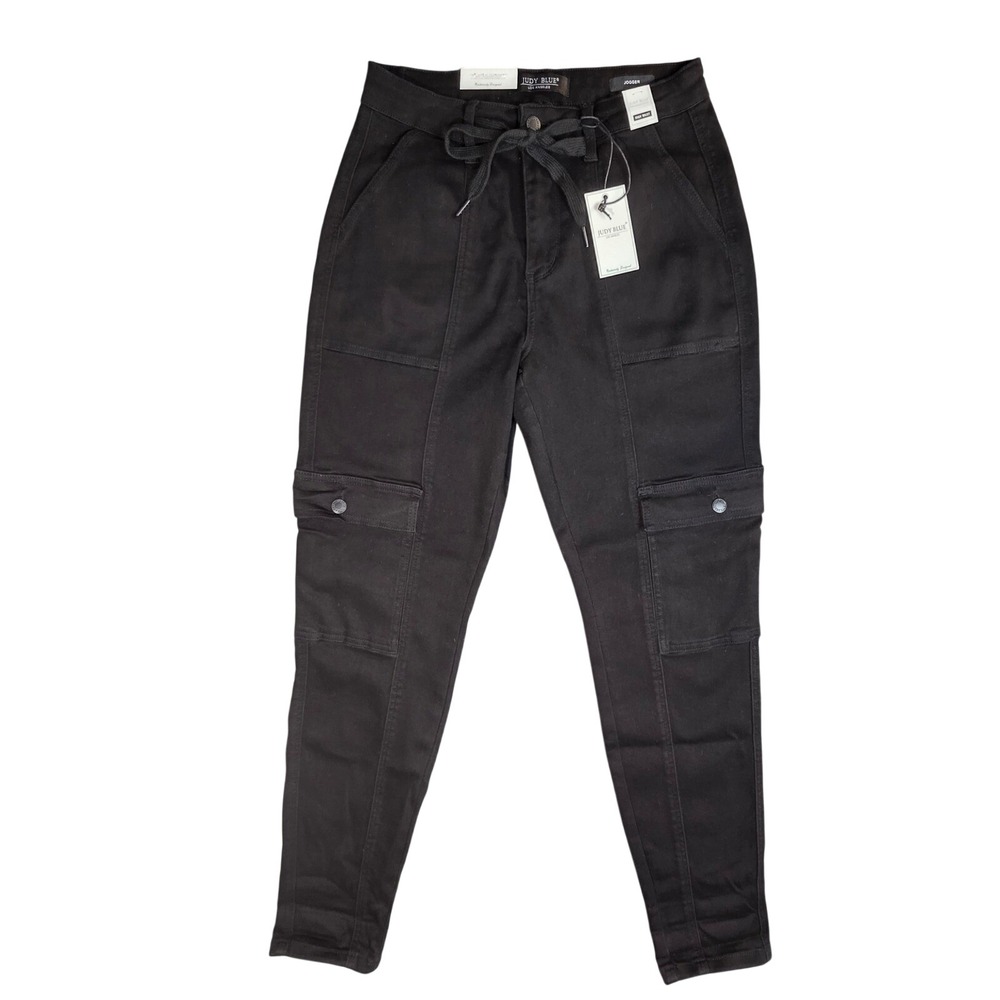 Judy Blue Black High Waist Cargo Jogger Pants Womens 9/29 NWT